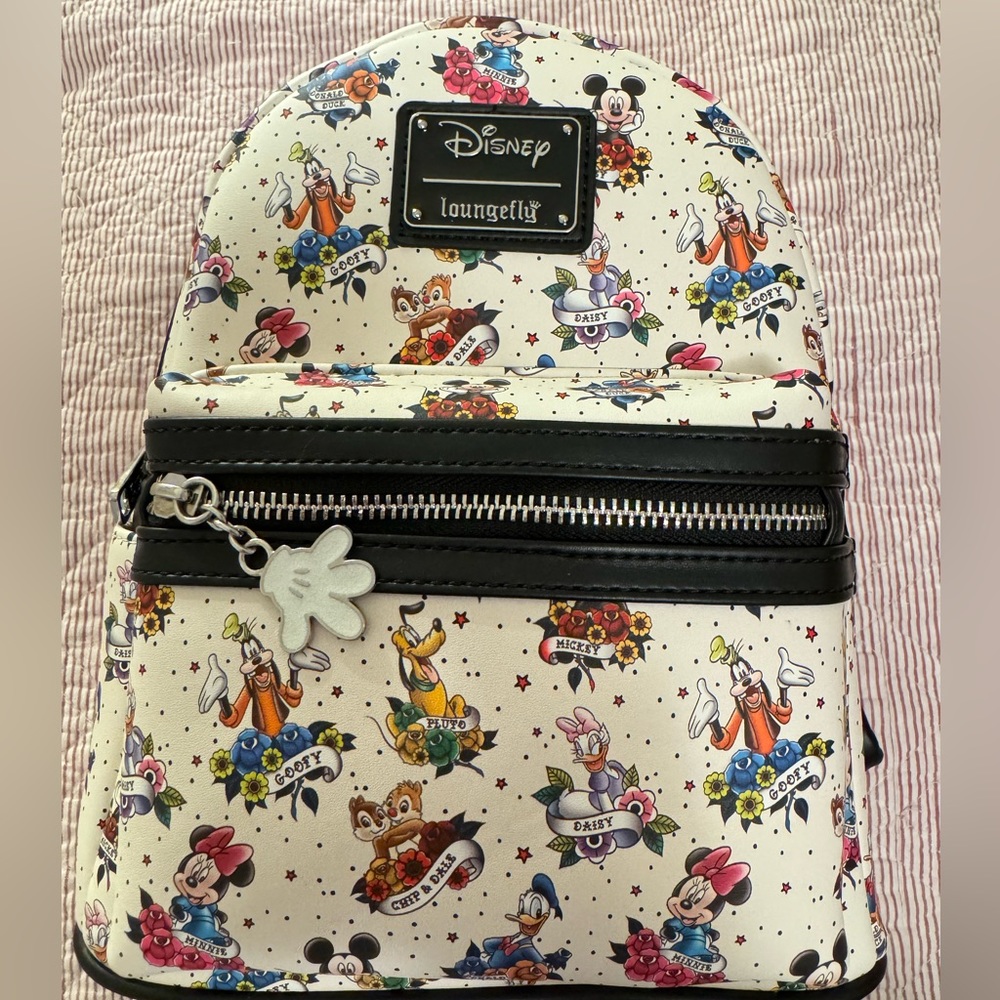 Disney tattoo style classic characters Loungefly backpack - NWT